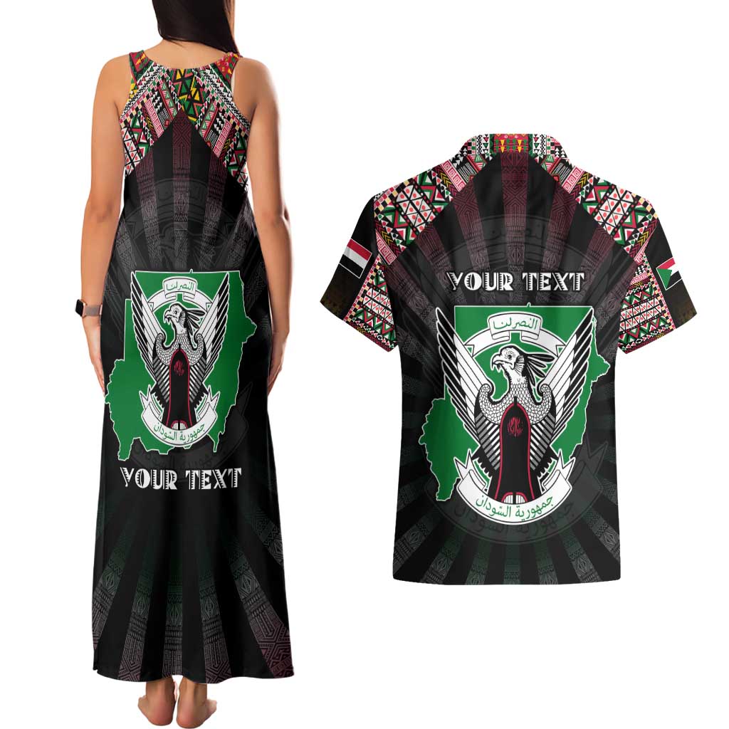 Personalized Sudan Roots Couples Matching Tank Maxi Dress and Hawaiian Shirt African Map in Fingerprint and Tribal Colors
