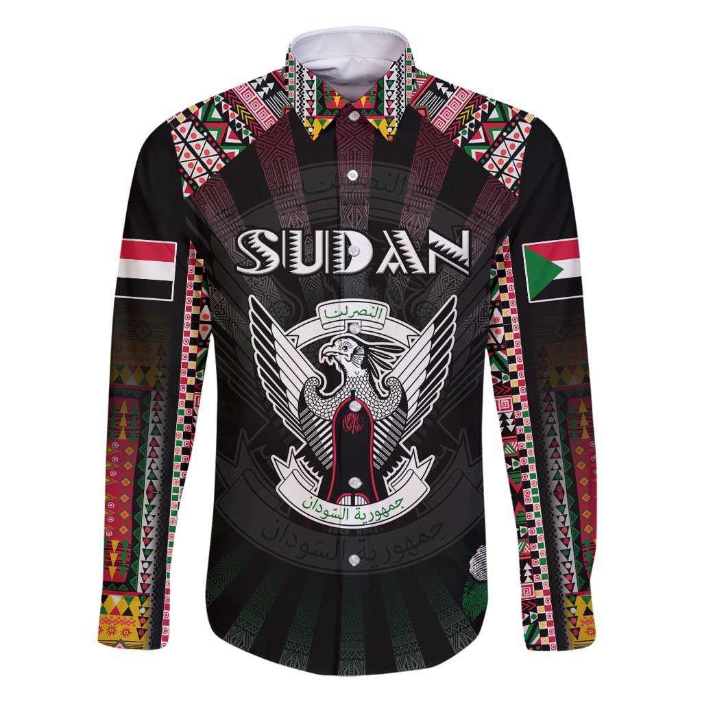 Personalized Sudan Roots Family Matching Long Sleeve Bodycon Dress and Hawaiian Shirt African Map in Fingerprint and Tribal Colors