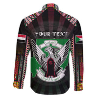 Personalized Sudan Roots Family Matching Long Sleeve Bodycon Dress and Hawaiian Shirt African Map in Fingerprint and Tribal Colors