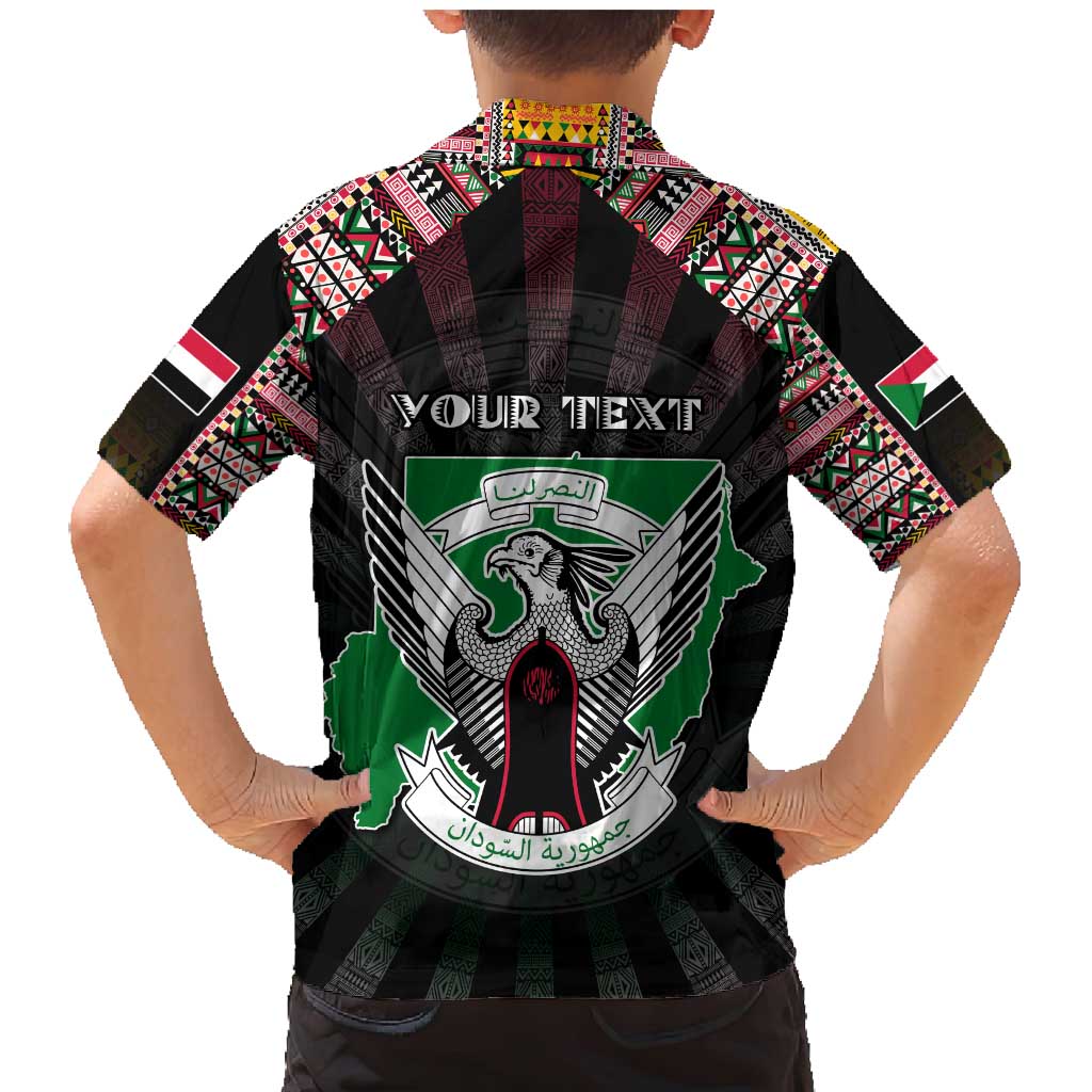 Personalized Sudan Roots Family Matching Mermaid Dress and Hawaiian Shirt African Map in Fingerprint and Tribal Colors