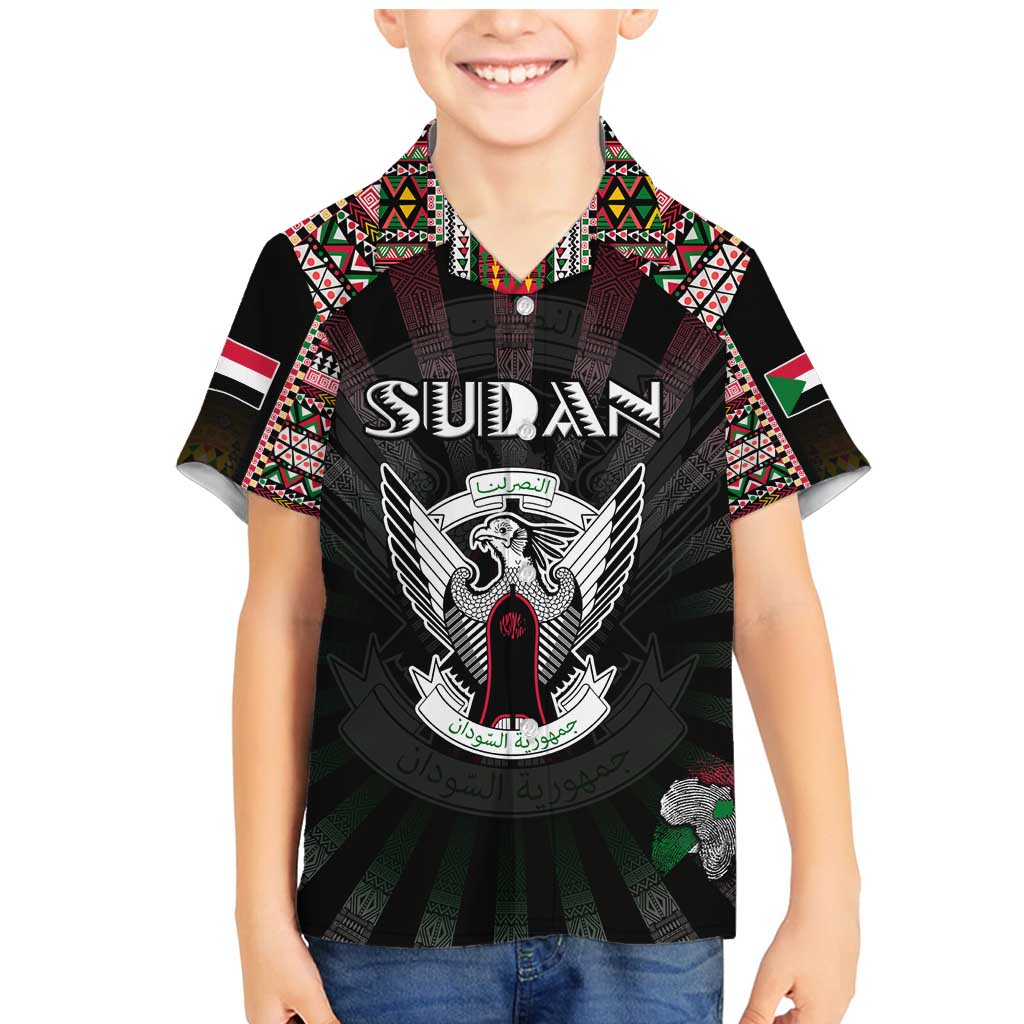 Personalized Sudan Roots Family Matching Mermaid Dress and Hawaiian Shirt African Map in Fingerprint and Tribal Colors