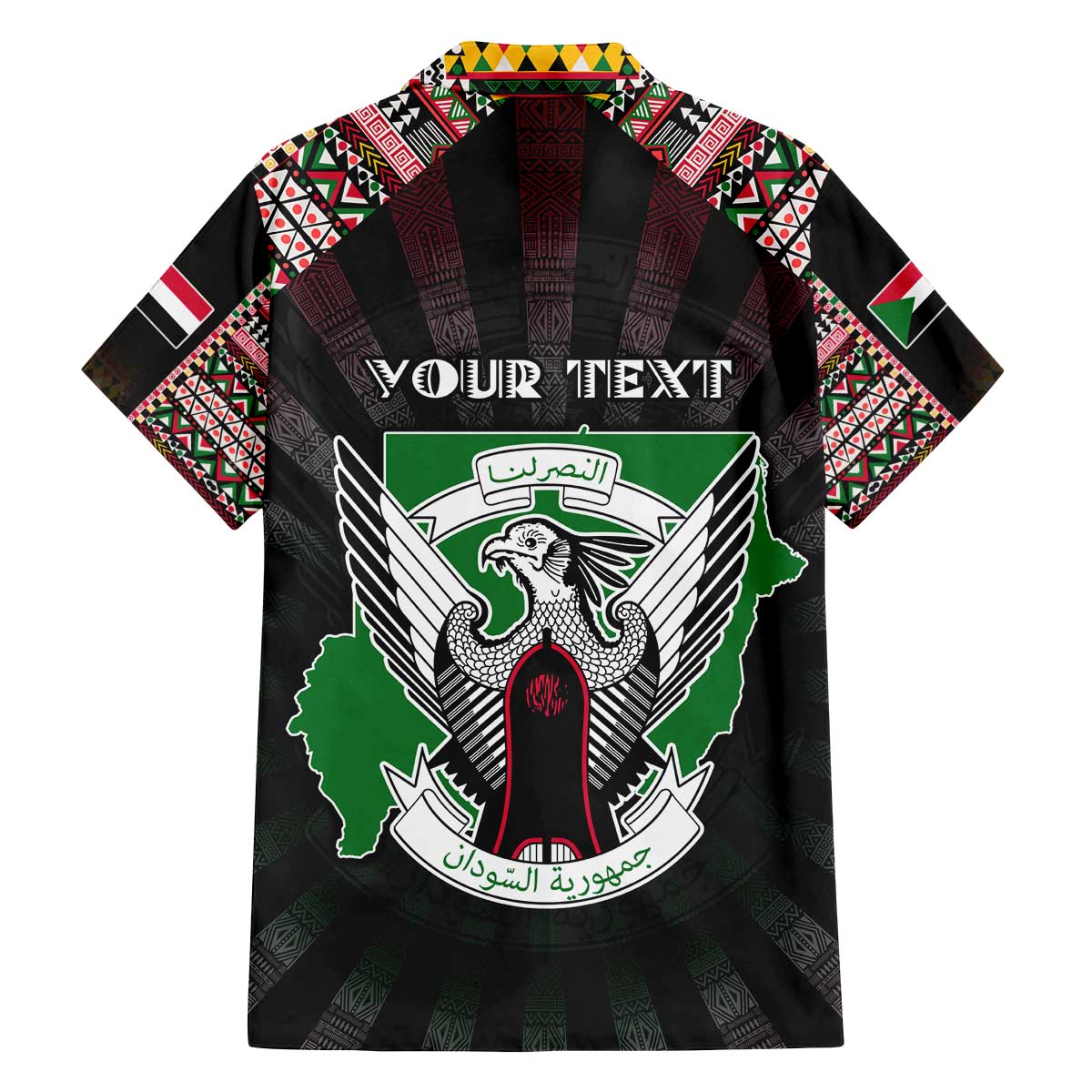 Personalized Sudan Roots Family Matching Off The Shoulder Long Sleeve Dress and Hawaiian Shirt African Map in Fingerprint and Tribal Colors