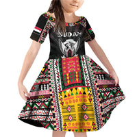 Personalized Sudan Roots Family Matching Off Shoulder Short Dress and Hawaiian Shirt African Map in Fingerprint and Tribal Colors