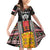 Personalized Sudan Roots Family Matching Off Shoulder Short Dress and Hawaiian Shirt African Map in Fingerprint and Tribal Colors