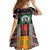Personalized Sudan Roots Family Matching Off Shoulder Short Dress and Hawaiian Shirt African Map in Fingerprint and Tribal Colors