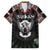 Personalized Sudan Roots Family Matching Off Shoulder Short Dress and Hawaiian Shirt African Map in Fingerprint and Tribal Colors