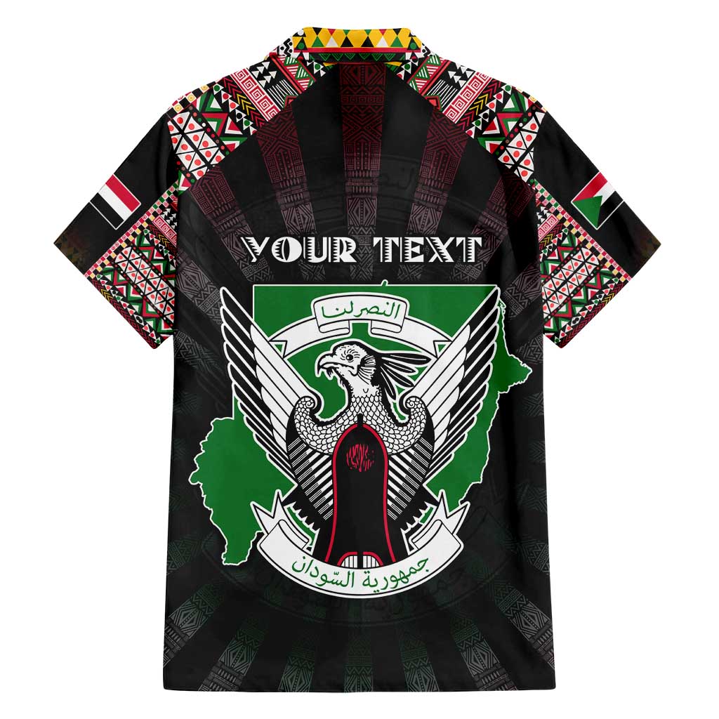 Personalized Sudan Roots Family Matching Off Shoulder Short Dress and Hawaiian Shirt African Map in Fingerprint and Tribal Colors