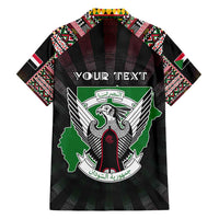 Personalized Sudan Roots Family Matching Off Shoulder Short Dress and Hawaiian Shirt African Map in Fingerprint and Tribal Colors