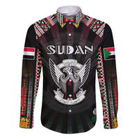 Personalized Sudan Roots Family Matching Off Shoulder Short Dress and Hawaiian Shirt African Map in Fingerprint and Tribal Colors