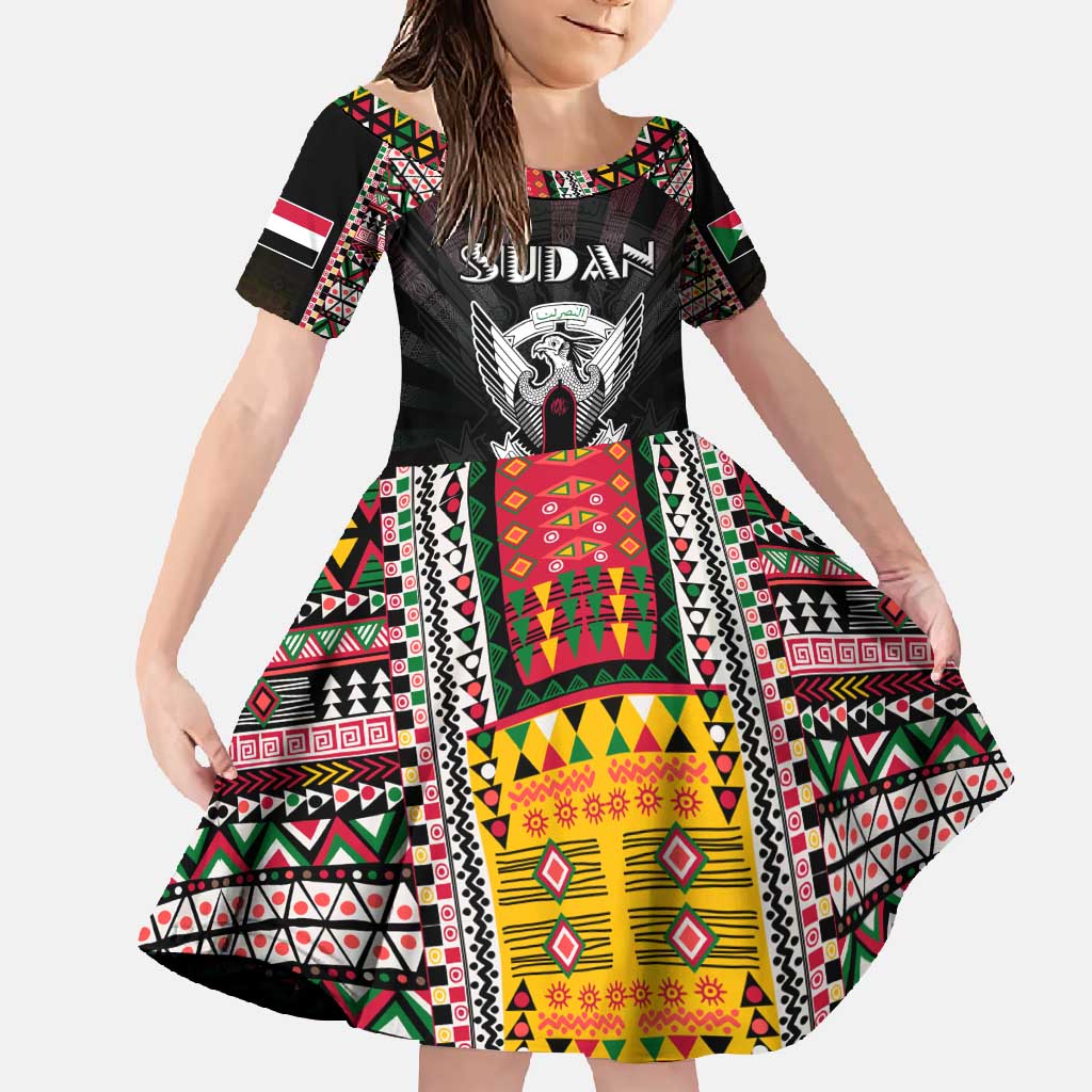 Personalized Sudan Roots Family Matching Short Sleeve Bodycon Dress and Hawaiian Shirt African Map in Fingerprint and Tribal Colors