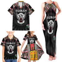 Personalized Sudan Roots Family Matching Tank Maxi Dress and Hawaiian Shirt African Map in Fingerprint and Tribal Colors