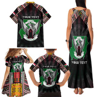 Personalized Sudan Roots Family Matching Tank Maxi Dress and Hawaiian Shirt African Map in Fingerprint and Tribal Colors
