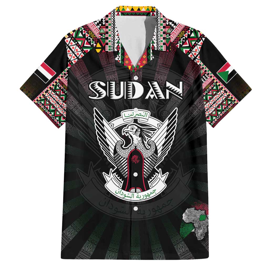 Personalized Sudan Roots Family Matching Tank Maxi Dress and Hawaiian Shirt African Map in Fingerprint and Tribal Colors