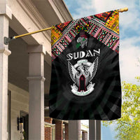 Sudan Roots Garden Flag African Map in Fingerprint and Tribal Colors