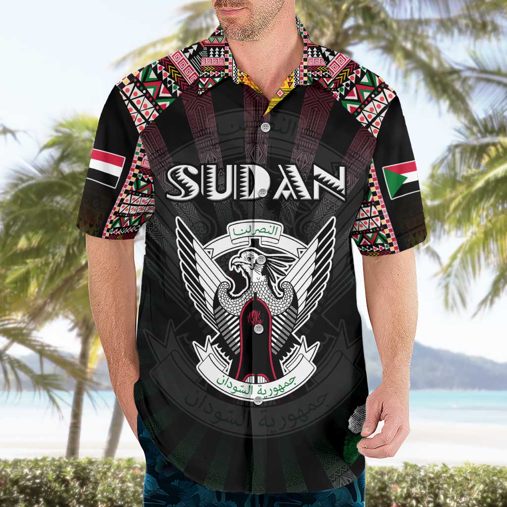 Personalized Sudan Roots Hawaiian Shirt African Map in Fingerprint and Tribal Colors