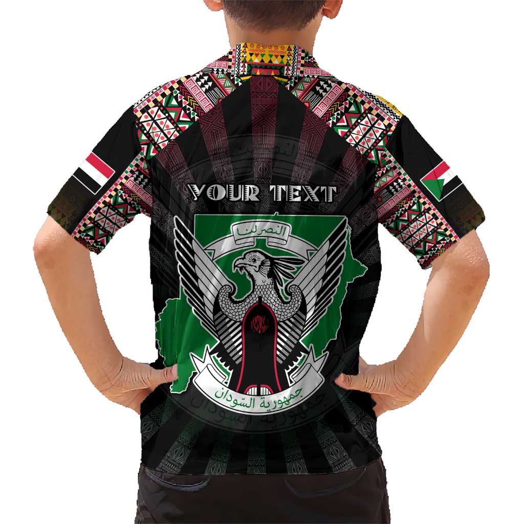 Personalized Sudan Roots Hawaiian Shirt African Map in Fingerprint and Tribal Colors