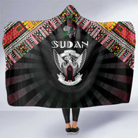 Sudan Roots Hooded Blanket African Map in Fingerprint and Tribal Colors