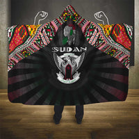 Sudan Roots Hooded Blanket African Map in Fingerprint and Tribal Colors
