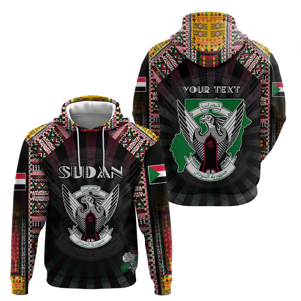 Personalized Sudan Roots Hoodie African Map in Fingerprint and Tribal Colors