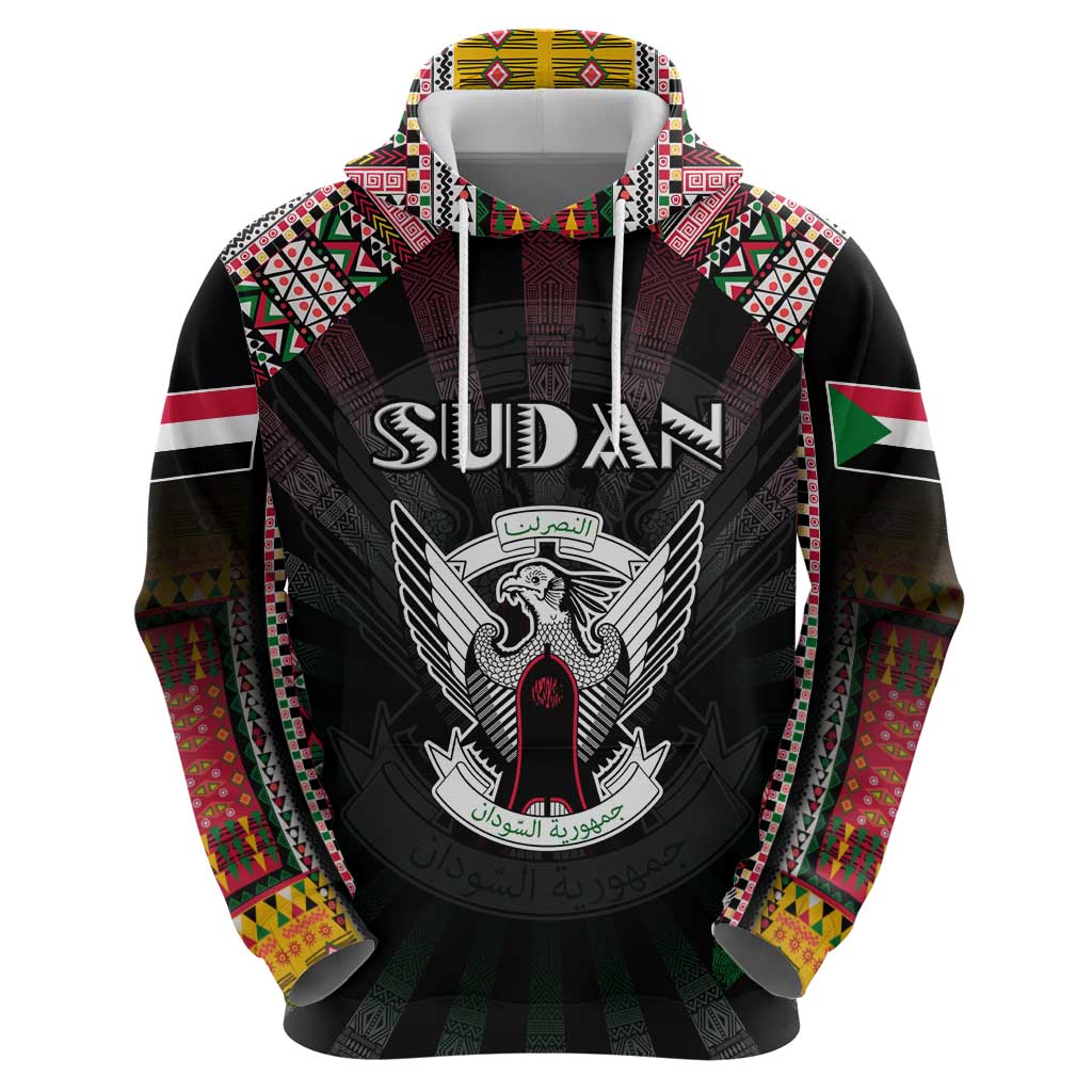 Personalized Sudan Roots Hoodie African Map in Fingerprint and Tribal Colors
