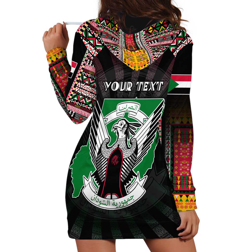 Personalized Sudan Roots Hoodie Dress African Map in Fingerprint and Tribal Colors