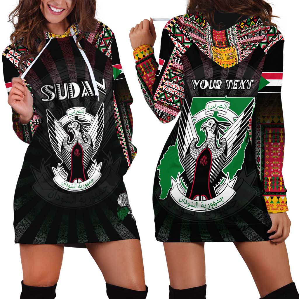 Personalized Sudan Roots Hoodie Dress African Map in Fingerprint and Tribal Colors