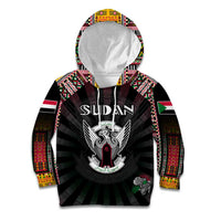Personalized Sudan Roots Kid Hoodie African Map in Fingerprint and Tribal Colors