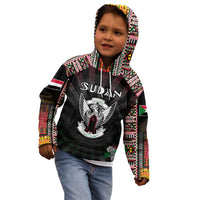 Personalized Sudan Roots Kid Hoodie African Map in Fingerprint and Tribal Colors