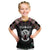 Personalized Sudan Roots Kid T Shirt African Map in Fingerprint and Tribal Colors