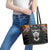 Sudan Roots Leather Tote Bag African Map in Fingerprint and Tribal Colors