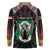Personalized Sudan Roots Long Sleeve Polo Shirt African Map in Fingerprint and Tribal Colors