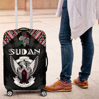 Sudan Roots Luggage Cover African Map in Fingerprint and Tribal Colors