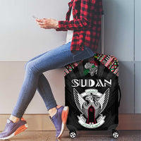 Sudan Roots Luggage Cover African Map in Fingerprint and Tribal Colors
