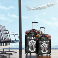 Sudan Roots Luggage Cover African Map in Fingerprint and Tribal Colors