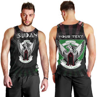 Personalized Sudan Roots Men Tank Top African Map in Fingerprint and Tribal Colors
