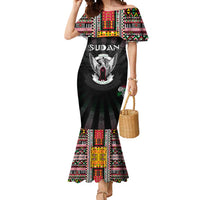 Personalized Sudan Roots Mermaid Dress African Map in Fingerprint and Tribal Colors