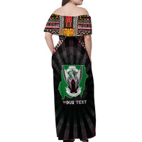 Personalized Sudan Roots Off Shoulder Maxi Dress African Map in Fingerprint and Tribal Colors