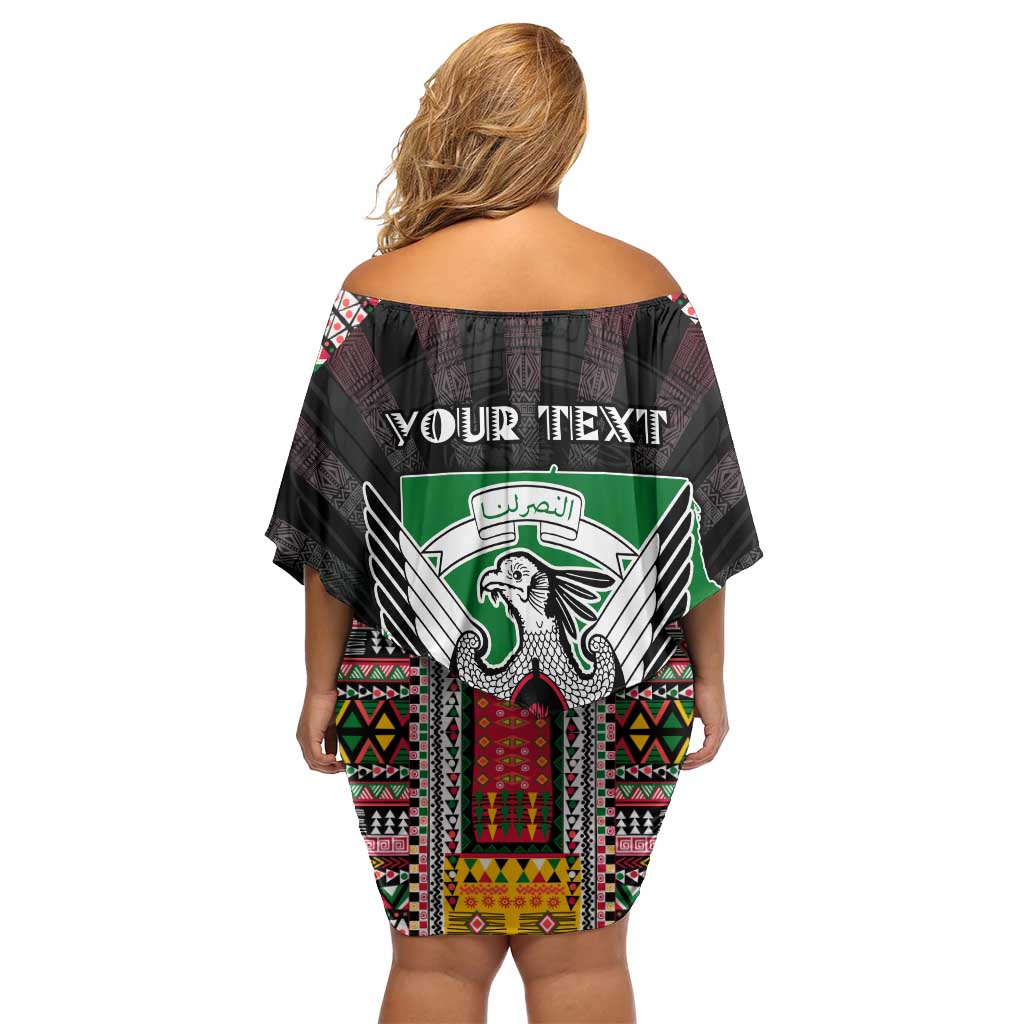 Personalized Sudan Roots Off Shoulder Short Dress African Map in Fingerprint and Tribal Colors