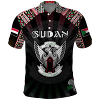 Personalized Sudan Roots Polo Shirt African Map in Fingerprint and Tribal Colors