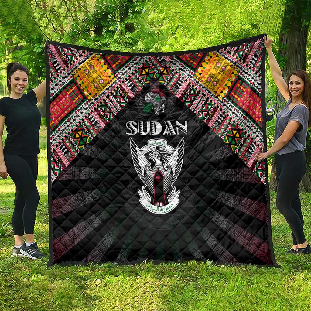 Sudan Roots Quilt African Map in Fingerprint and Tribal Colors