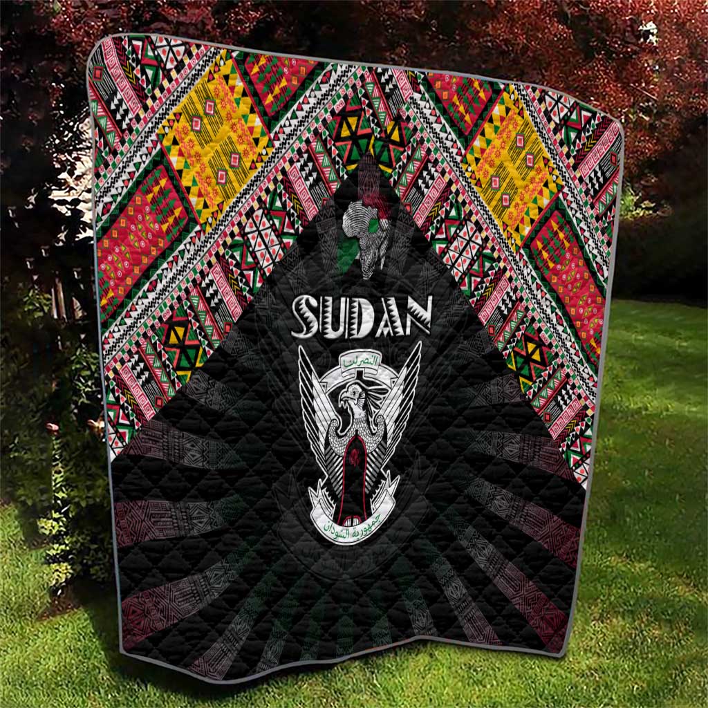 Sudan Roots Quilt African Map in Fingerprint and Tribal Colors