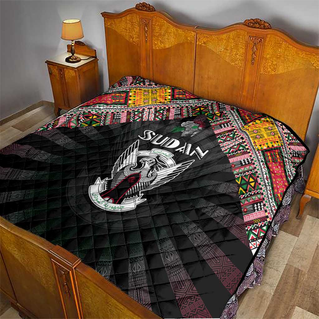 Sudan Roots Quilt African Map in Fingerprint and Tribal Colors