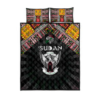 Sudan Roots Quilt Bed Set African Map in Fingerprint and Tribal Colors