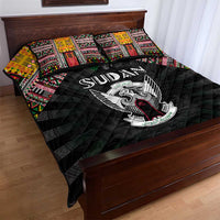 Sudan Roots Quilt Bed Set African Map in Fingerprint and Tribal Colors