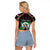 Personalized Sudan Roots Raglan Cropped T Shirt African Map in Fingerprint and Tribal Colors