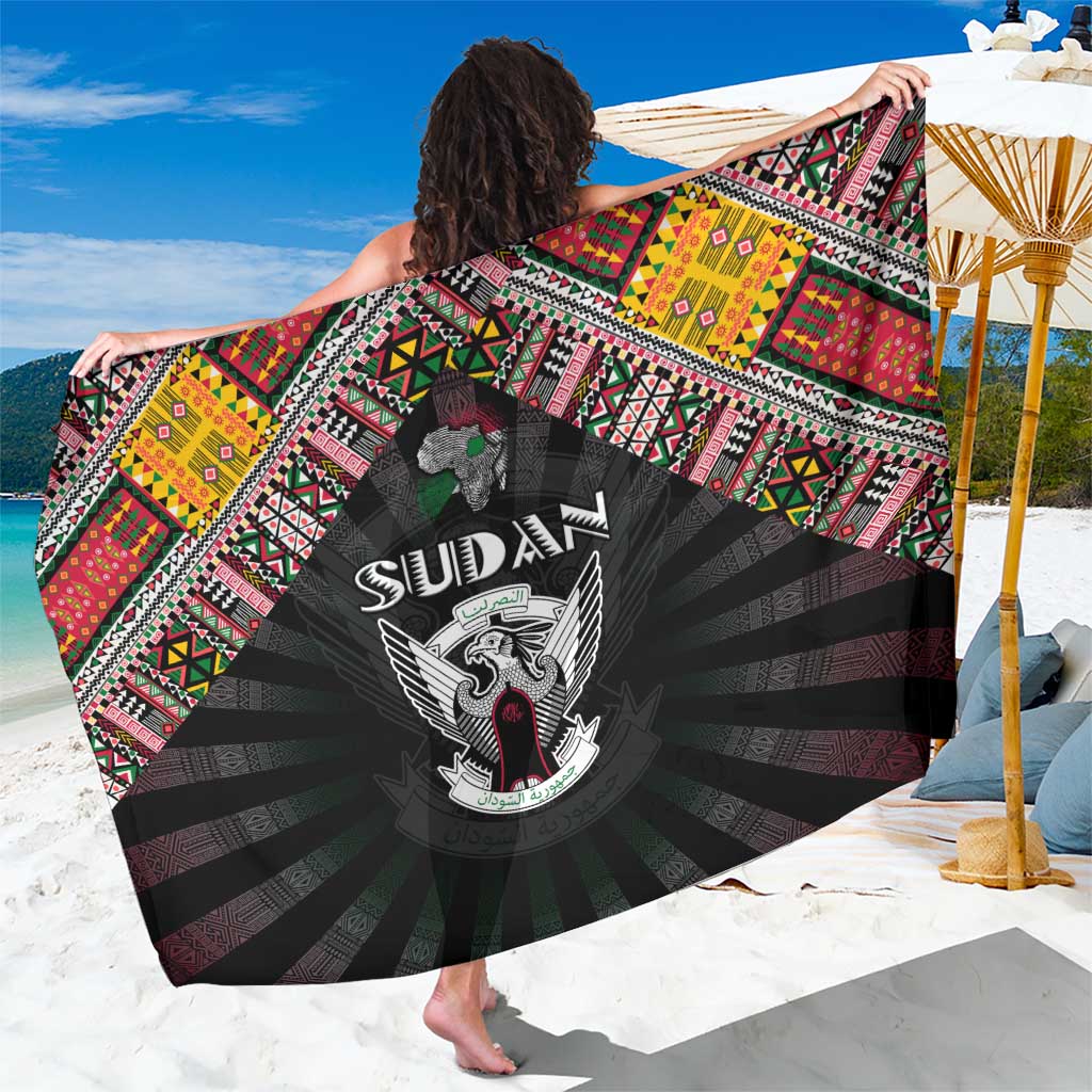 Sudan Roots Sarong African Map in Fingerprint and Tribal Colors