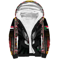 Personalized Sudan Roots Sherpa Hoodie African Map in Fingerprint and Tribal Colors