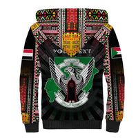 Personalized Sudan Roots Sherpa Hoodie African Map in Fingerprint and Tribal Colors