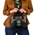 Sudan Roots Shoulder Handbag African Map in Fingerprint and Tribal Colors