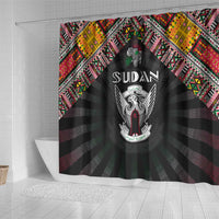 Sudan Roots Shower Curtain African Map in Fingerprint and Tribal Colors
